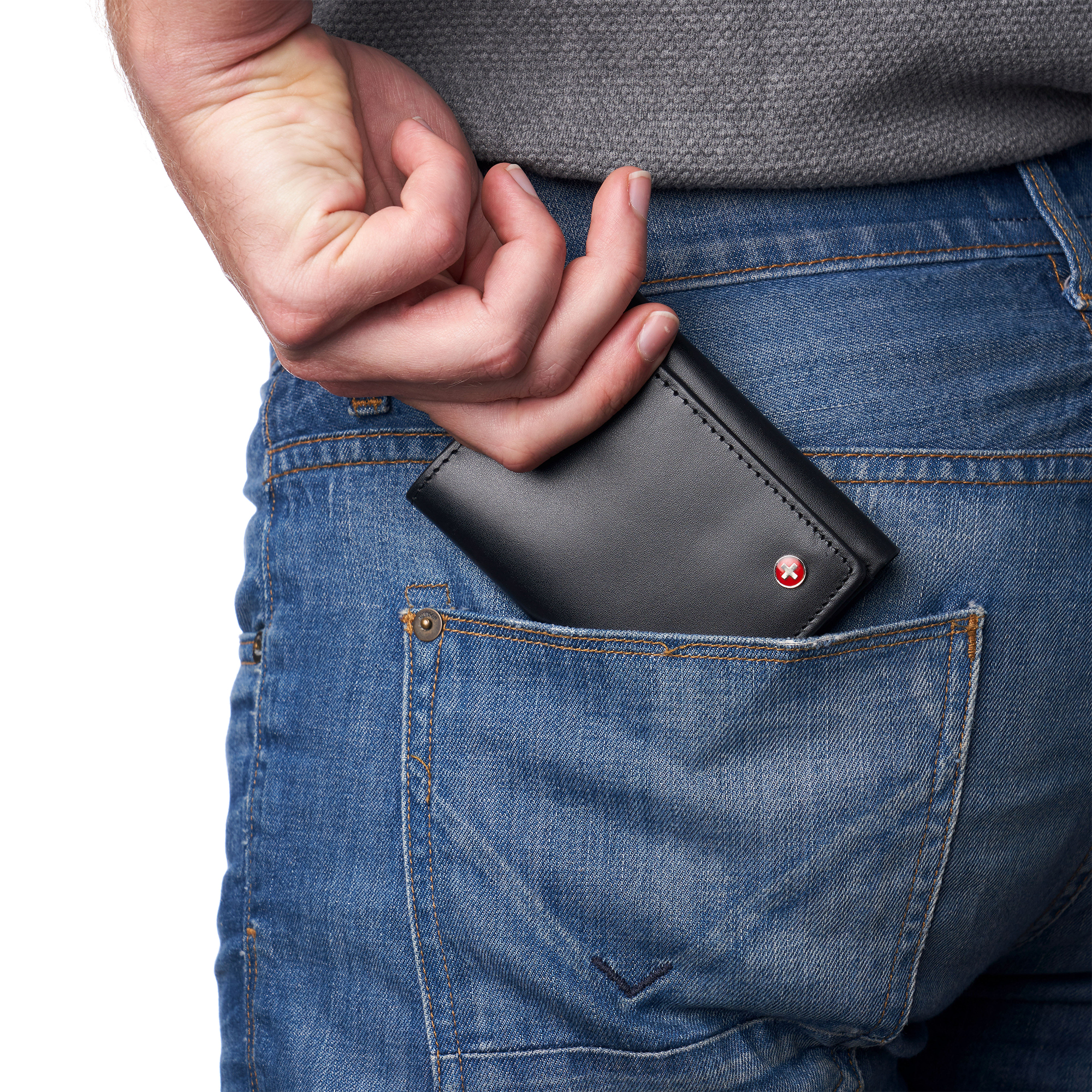 Men's Genuine Leather Trifold Wallet – RFID Blocking, ID Window, 8 Card Slots, Black - View #8